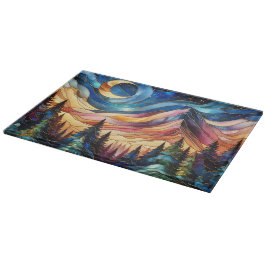 Buntes Berg Glas Schneidbrett Schneidebrett