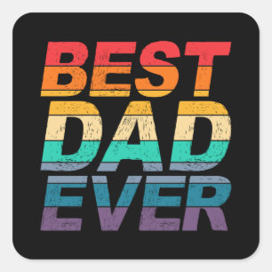 Buntes Beste Papa Aller Zeiten Vatertag Aufklebe Quadratischer Aufkleber