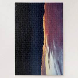 Buntes bewölktes Sonnenuntergangpuzzlespiel Puzzle