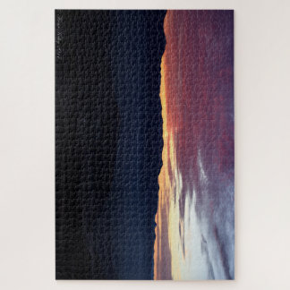 Buntes bewölktes Sonnenuntergangpuzzlespiel Puzzle