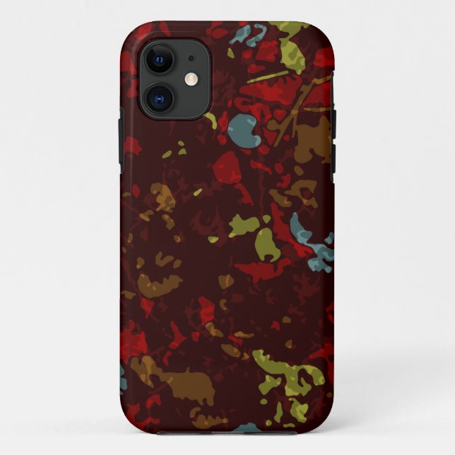 Buntes Blätter und Blumen gegen Tarnung Case-Mate iPhone Hülle (Rückseite)