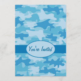Buntes blaues Camouflage-Tarnungs-Party-Ereignis Einladung