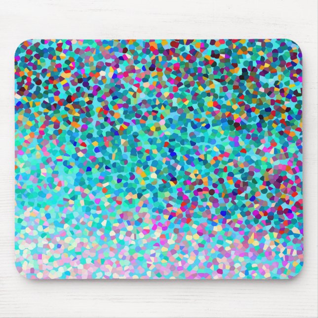Buntes blaues mehrfarbiges abstraktes Kunst-Muster Mousepad (Vorne)