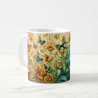 Buntes Blumengebilde Kunstbecher | Whimsische Natu Kaffeetasse