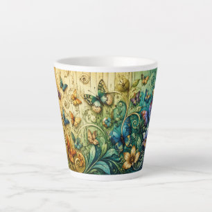 Buntes Blumengebilde Kunstbecher   Whimsische Natu Milchtasse