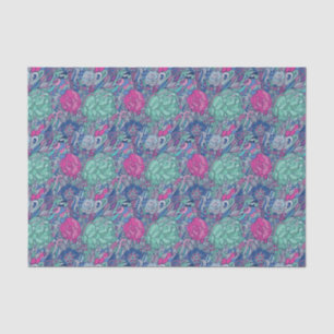 Buntes Blumengekritzel-Muster Seidenpapier