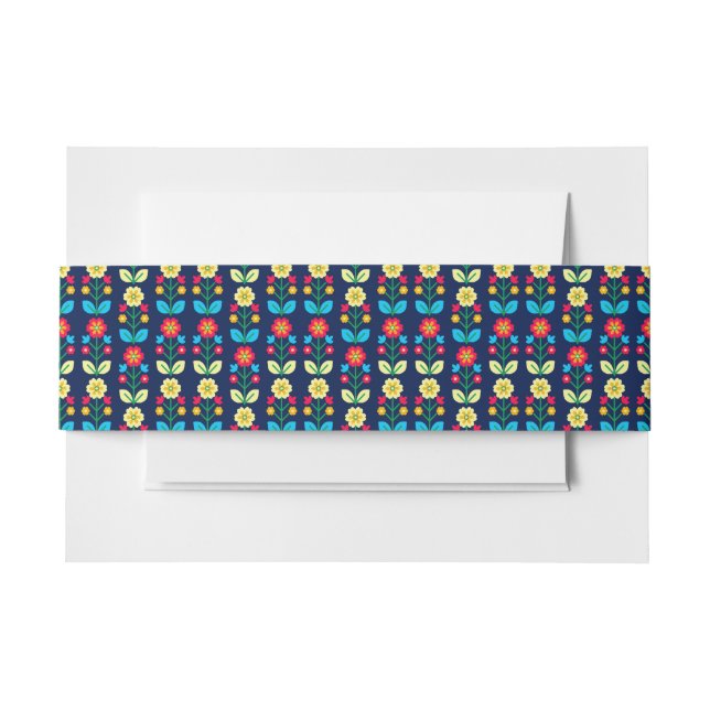 Buntes Blumenmuster Einladungsbanderole (Vorderseite Beispiel)