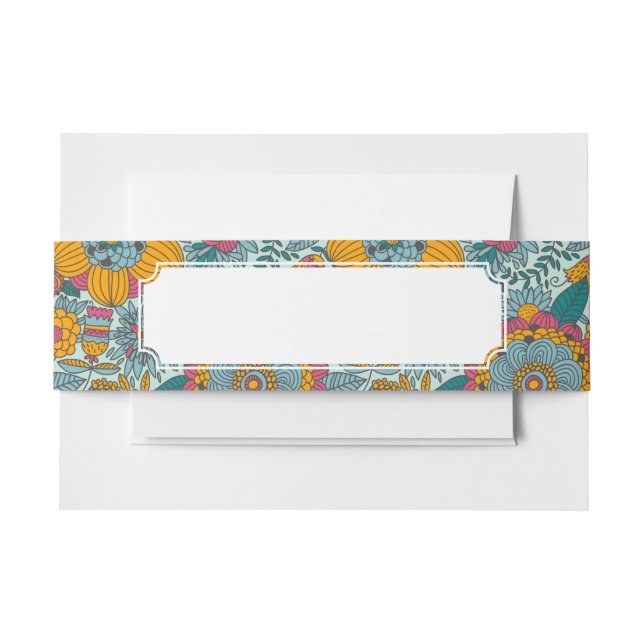 Buntes Blumenmuster Einladungsbanderole (Vorderseite Beispiel)