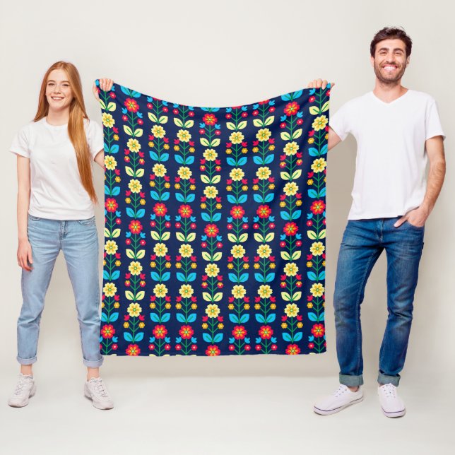 Buntes Blumenmuster Fleecedecke (Beispiel)