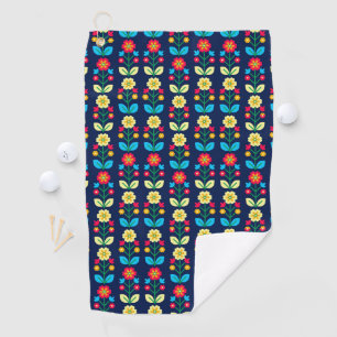 Buntes Blumenmuster Golfhandtuch