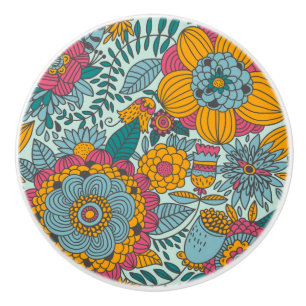 Buntes Blumenmuster Keramikknauf