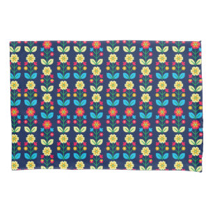 Buntes Blumenmuster Kissenbezug