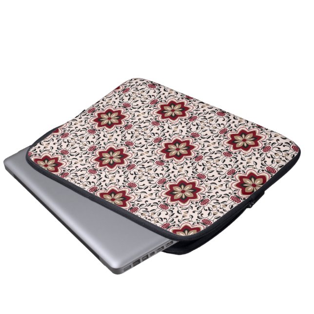 Buntes Blumenmuster-Laptophülle Laptopschutzhülle (Vorne Knopf)
