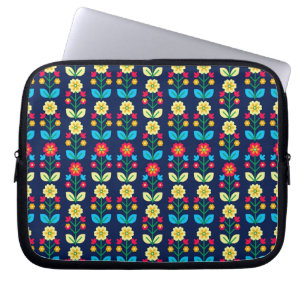 Buntes Blumenmuster Laptopschutzhülle