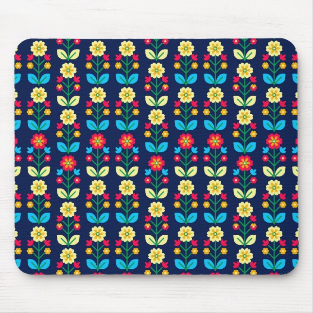 Buntes Blumenmuster Mousepad (Vorne)