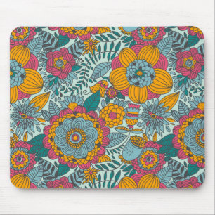 Buntes Blumenmuster Mousepad
