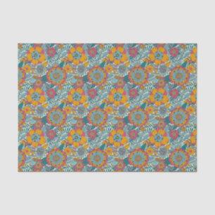 Buntes Blumenmuster Seidenpapier