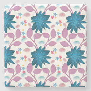 Buntes Blumenmuster Steinuntersetzer