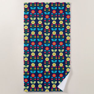Buntes Blumenmuster Strandtuch