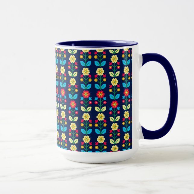 Buntes Blumenmuster Tasse (Rechts)