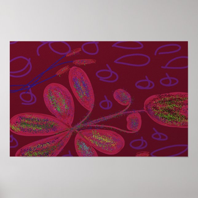 Buntes Blumenposter Poster (Vorne)