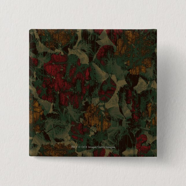 Buntes Blumentarnungsmuster Button (Vorderseite)