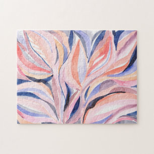 Buntes botanisches Aquarell-Kunstpuzzle Puzzle