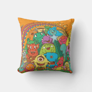 Buntes Cartoon-Monster Kissen