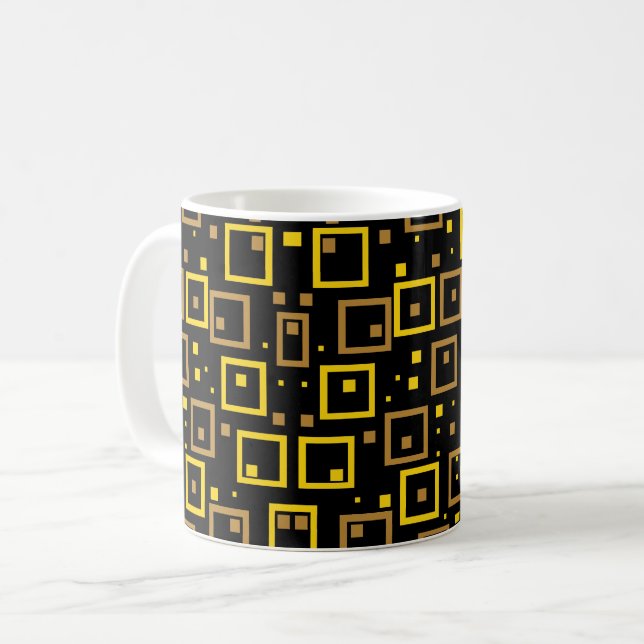 Buntes Chaos: Zufällige Farbspritzer Kaffeetasse (Vorderseite Links)
