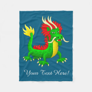 Buntes chinesisches Drachen Fleecedecke