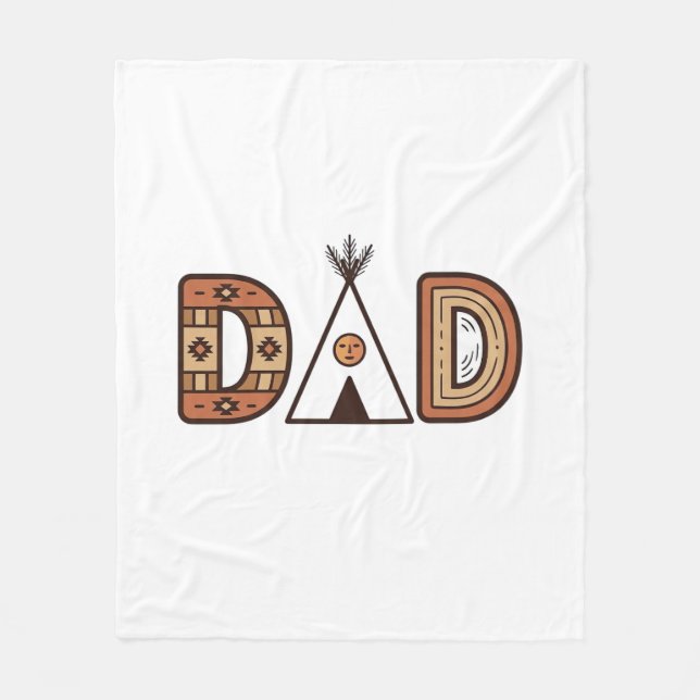 Buntes Dad-Tipi-Buchstaben-Shirt-Design_1 Fleecedecke (Vorderseite)