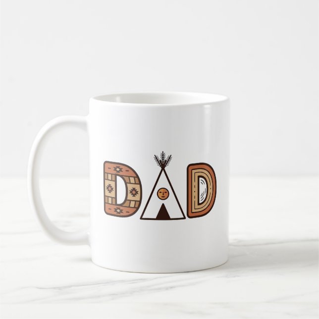 Buntes Dad-Tipi-Buchstaben-Shirt-Design_1 Kaffeetasse (Links)