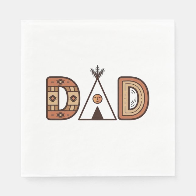 Buntes Dad-Tipi-Buchstaben-Shirt-Design_1 Serviette (Vorderseite)