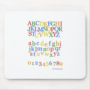 Buntes das Alphabet-Oberleder der Kinder + Klein Mousepad