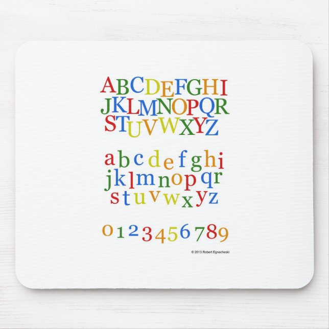 Buntes das Alphabet-Oberleder der Kinder + Klein Mousepad (Vorne)