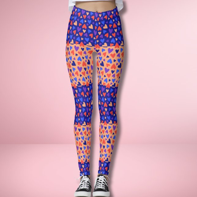 Buntes Decora Herz Patchwork Kawaii Harajuku Leggings (Von Creator hochgeladen)