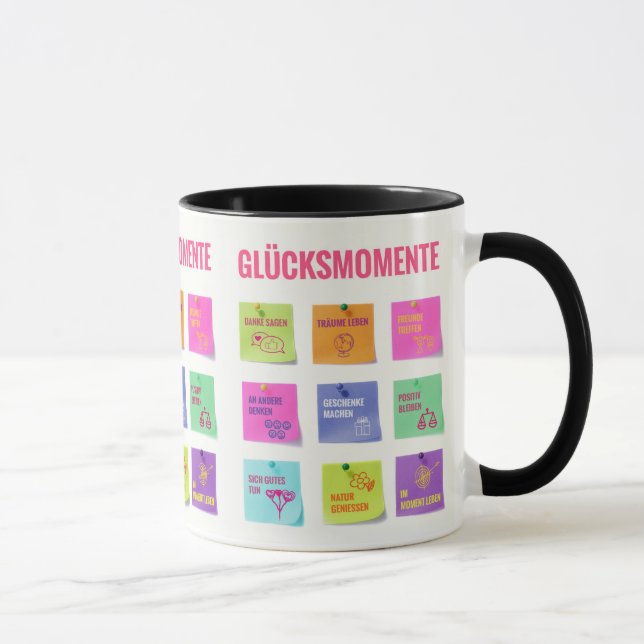 Buntes Design mit Glücksmomenten Tasse (Rechts)