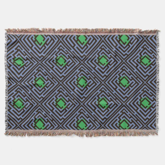 Buntes diagonales Labyrinth-Muster auf Decke (Vorderseite)