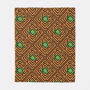 Buntes diagonales Labyrinth-Muster auf Fleecedecke