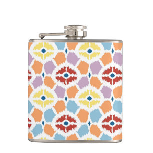 Buntes Diamanten ikat geometrisch Flachmann