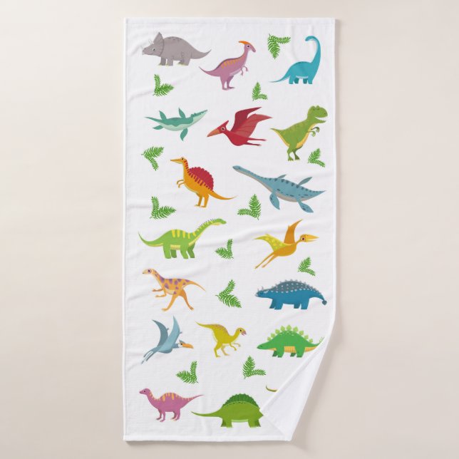 Buntes Dinosaurier-Bad-Tuch-Set Badhandtuch Set (Badehandtuch)