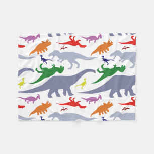Buntes Dinosaurier-Muster (Licht) Fleecedecke