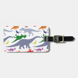 Buntes Dinosaurier-Muster (Licht) Gepäckanhänger