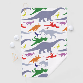 Buntes Dinosaurier-Muster (Licht) Golfhandtuch