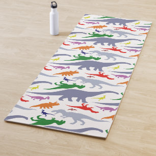 Buntes Dinosaurier-Muster (Licht) Yogamatte