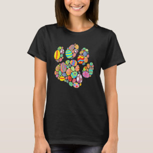 Buntes Ei-Pfotenabdruck  Hund Katze T-Shirt