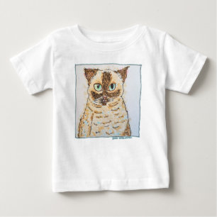 Buntes Eigenartiges Katzenporträt Baby T-shirt