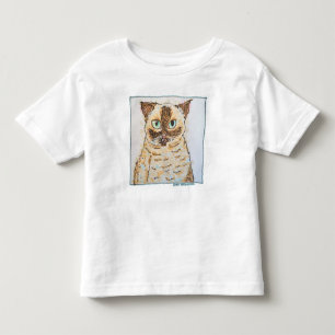 Buntes Eigenartiges Katzenporträt Kleinkind T-shirt