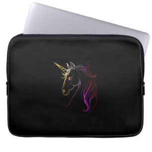 Buntes Einhorn-Kopf-Magie-Tanktop Laptopschutzhülle