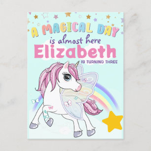 Buntes Einhorn Regenbogen Süß Magisch Rosa Postkarte